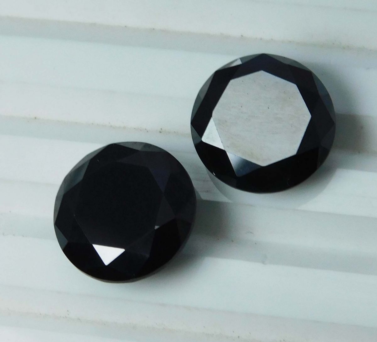 8 Ct Natural Black Moissanite Loose Gemstones Round Shape