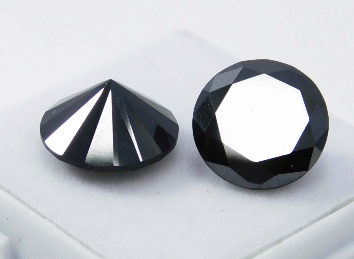 8 Ct Natural Black Moissanite Loose Gemstones Round Shape