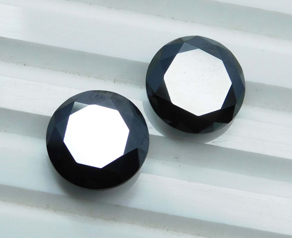 8 Ct Natural Black Moissanite Loose Gemstones Round Shape