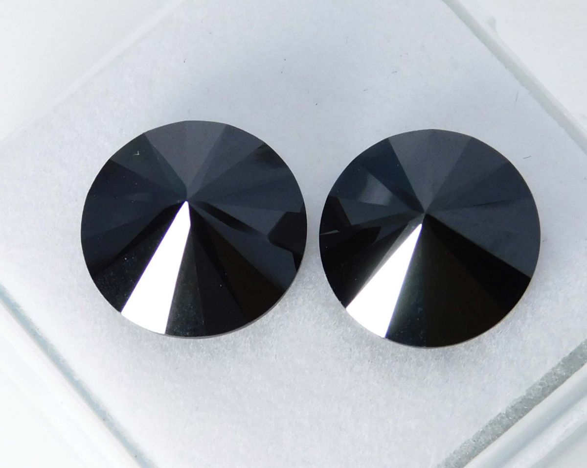 8 Ct Natural Black Moissanite Loose Gemstones Round Shape