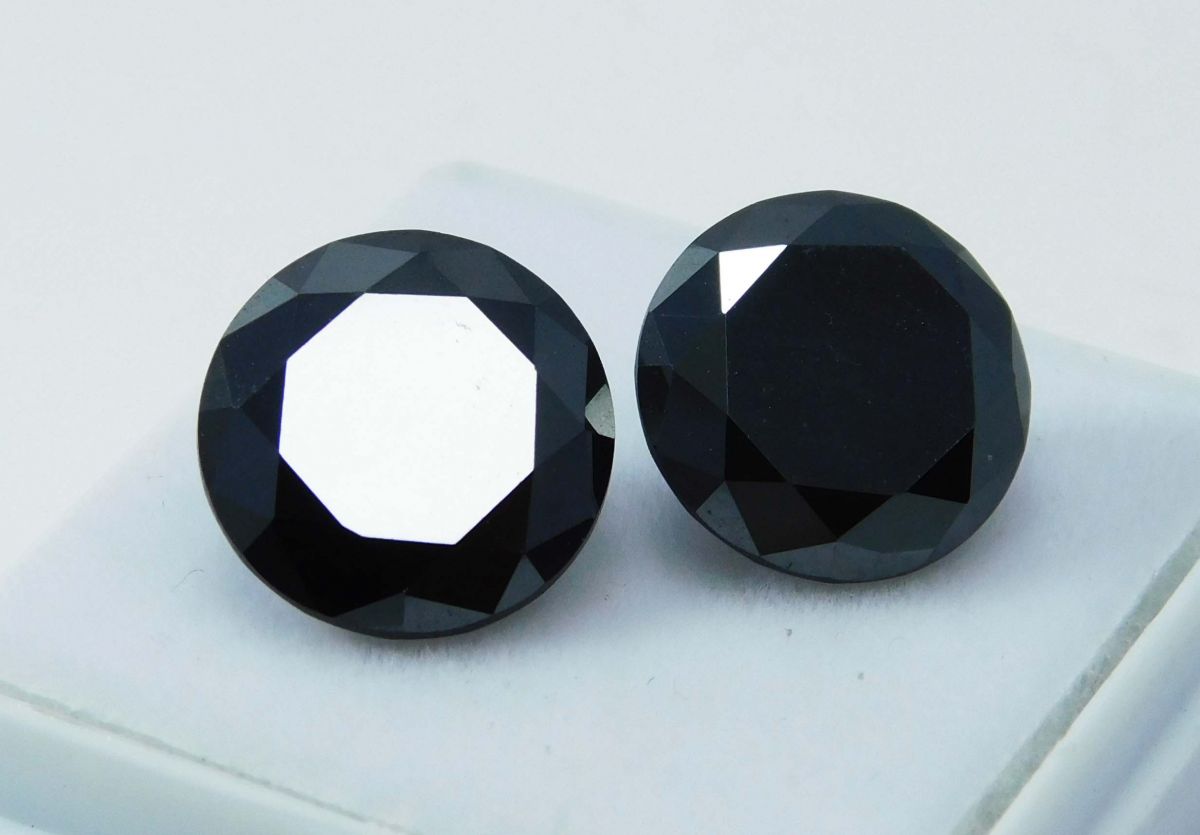 8 Ct Natural Black Moissanite Loose Gemstones Round Shape