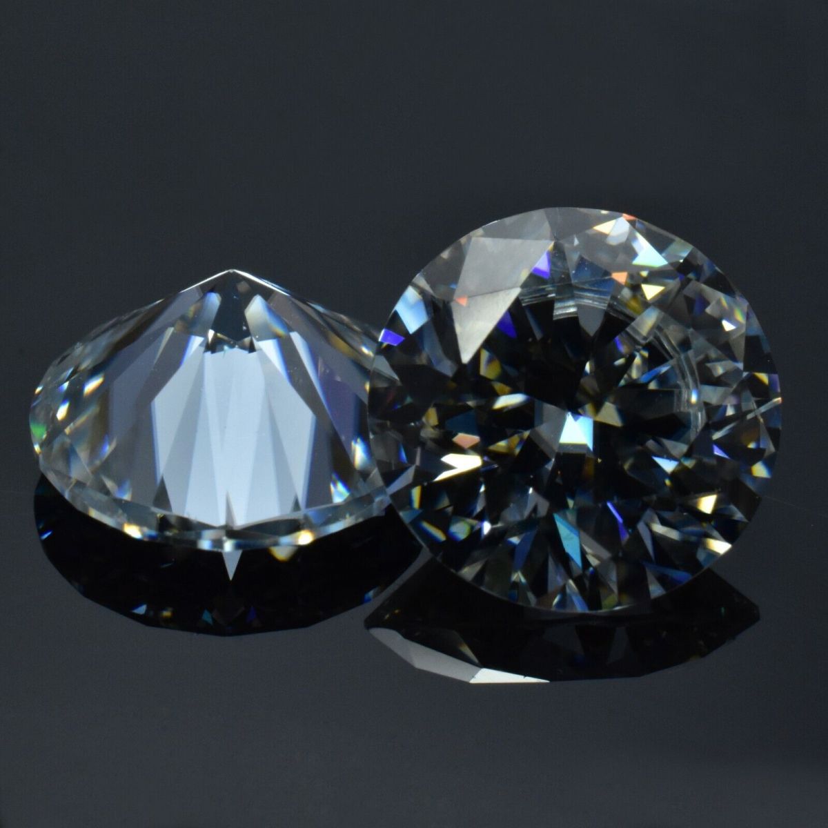 1 mm Synthetic Moissanite AA++ VVSI D Color CERTIFIED Round Loose Gemstone Pair