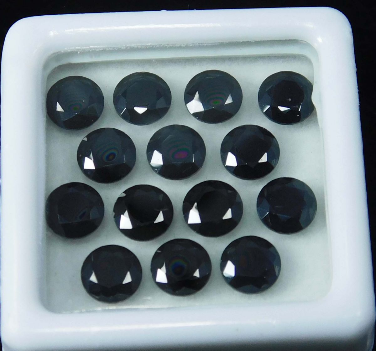 14 PCS Loose Gemstone Round Cut Lot 5 mm Natural Black Moissanite