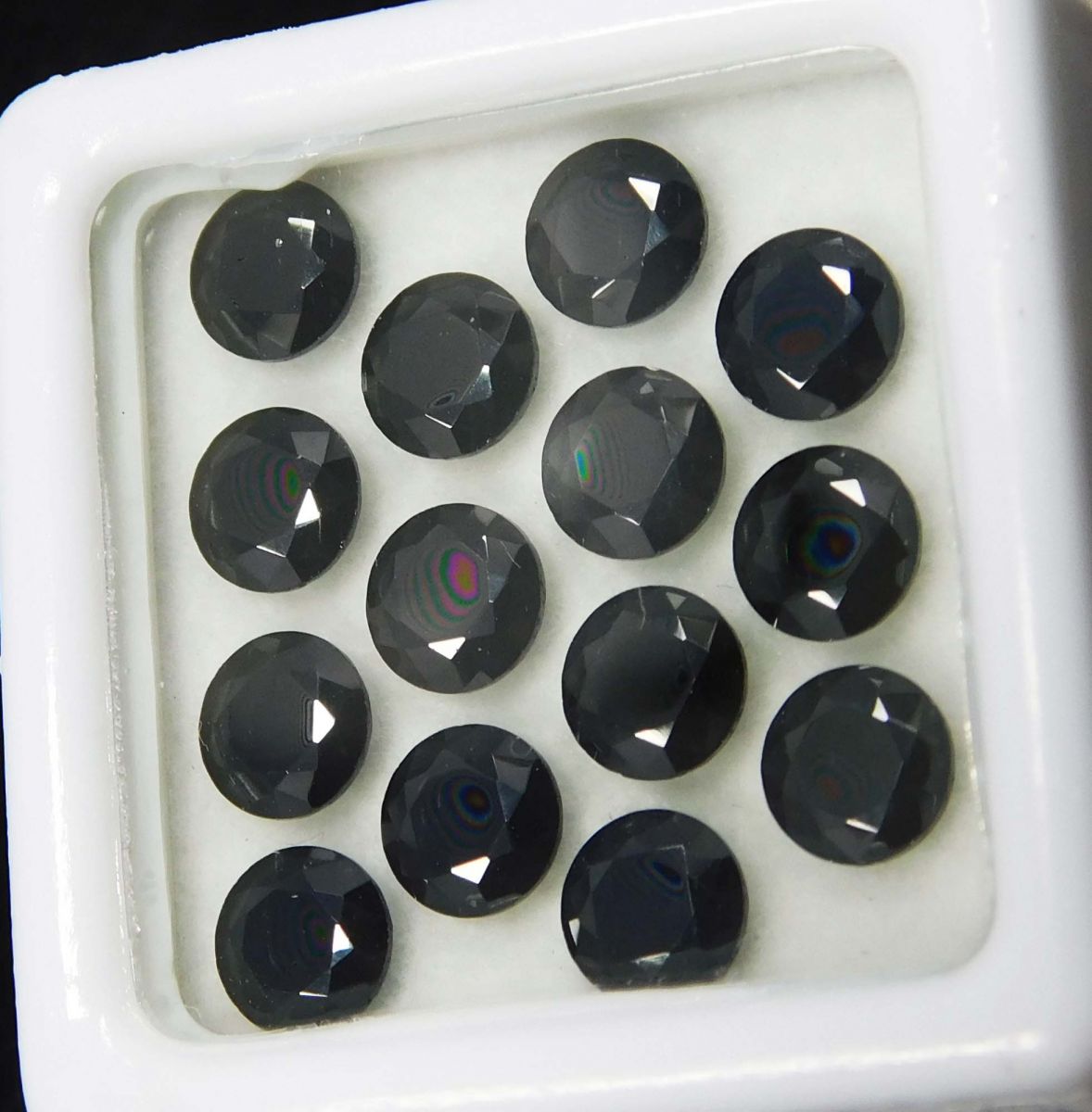 14 PCS Loose Gemstone Round Cut Lot 5 mm Natural Black Moissanite