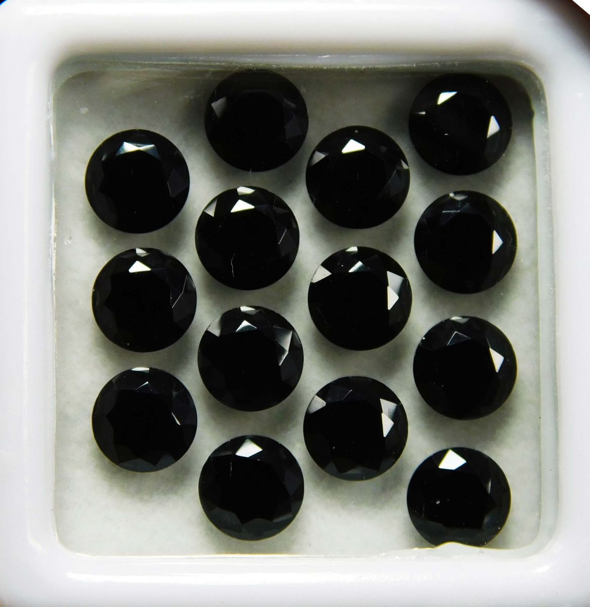 14 PCS Loose Gemstone Round Cut Lot 5 mm Natural Black Moissanite