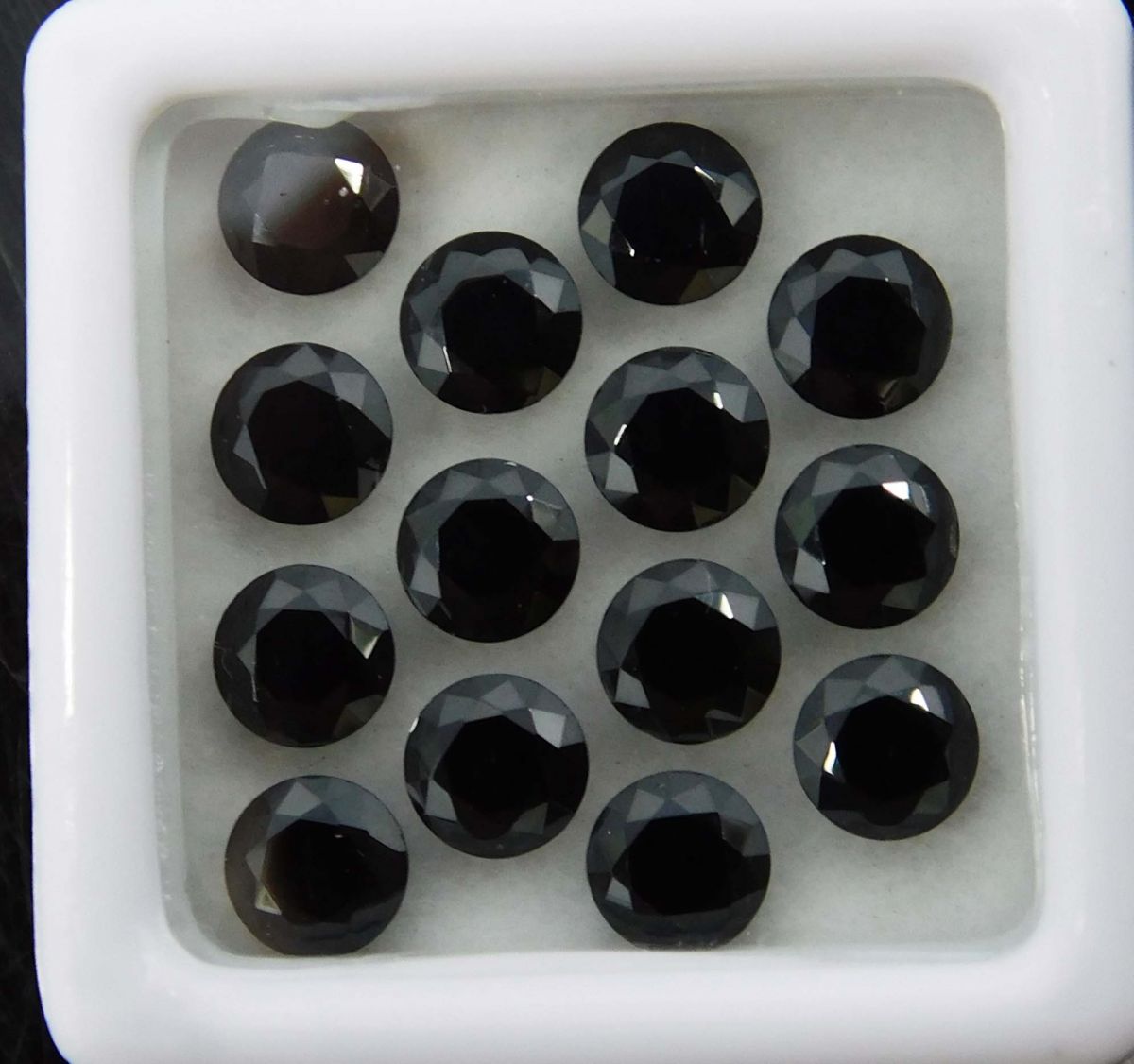 14 PCS Loose Gemstone Round Cut Lot 5 mm Natural Black Moissanite