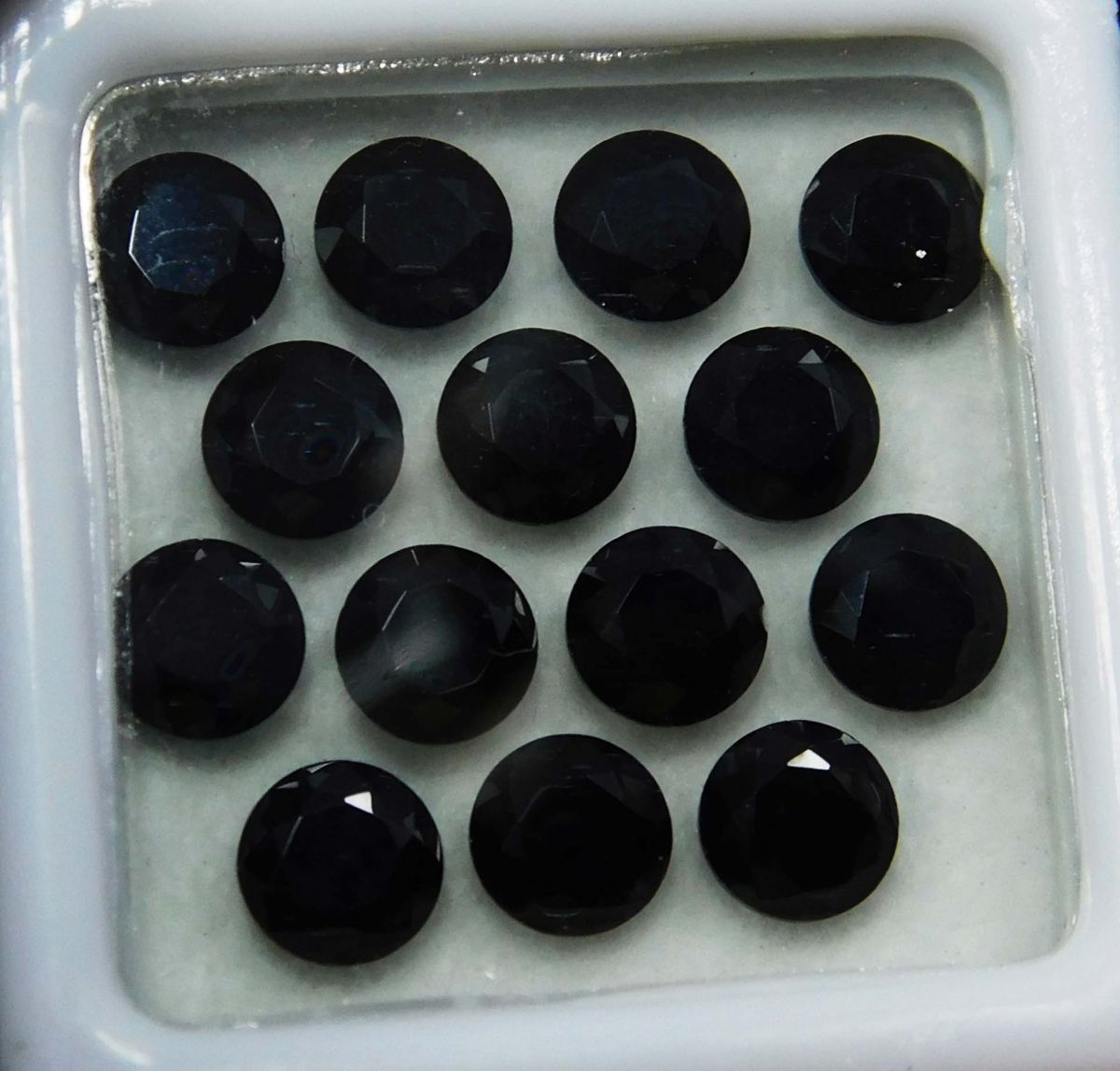 14 PCS Loose Gemstone Round Cut Lot 5 mm Natural Black Moissanite