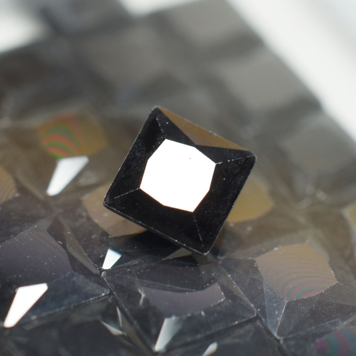 Natural Moissanite Black Color Square Cut 49 Pcs CERTIFIED Loose Gemstone 5x5 mm