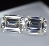 CERTIFIED Moissanite Emerald Cut 5x7 MM VVS1 D Color Pair Loose Gemstone 2 Pcs