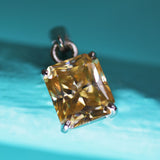 14 Ct Synthetic Champagne Moissanite CERTIFIED 925 Sterling Silver Gems Pendant