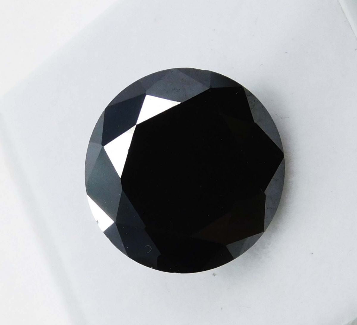 4.58 Ct Natural Black Moissanite Loose Gemstones Round Shape
