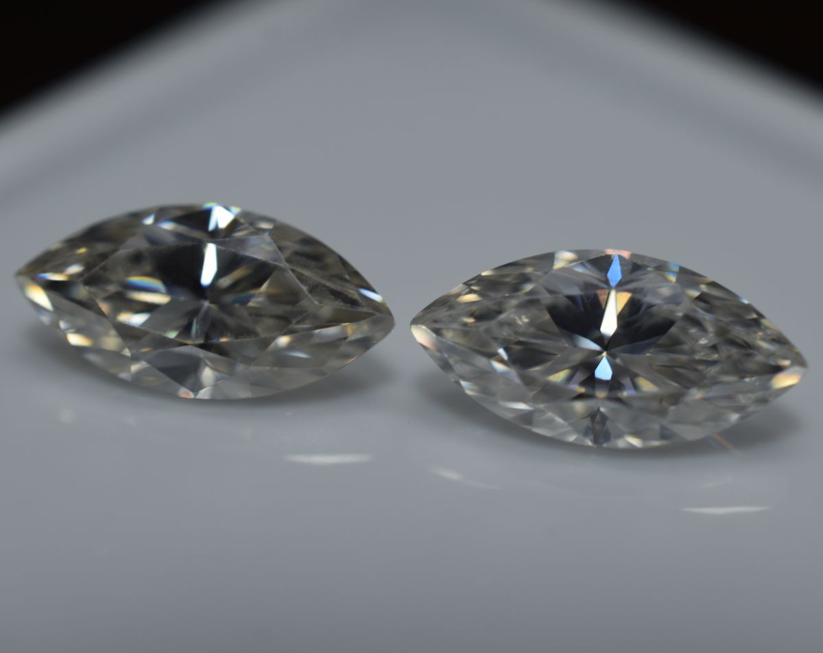 Marquise Shape 3.16 Carat Pair Moissanite CERTIFIED VVS1 D Color Loose Gemstone