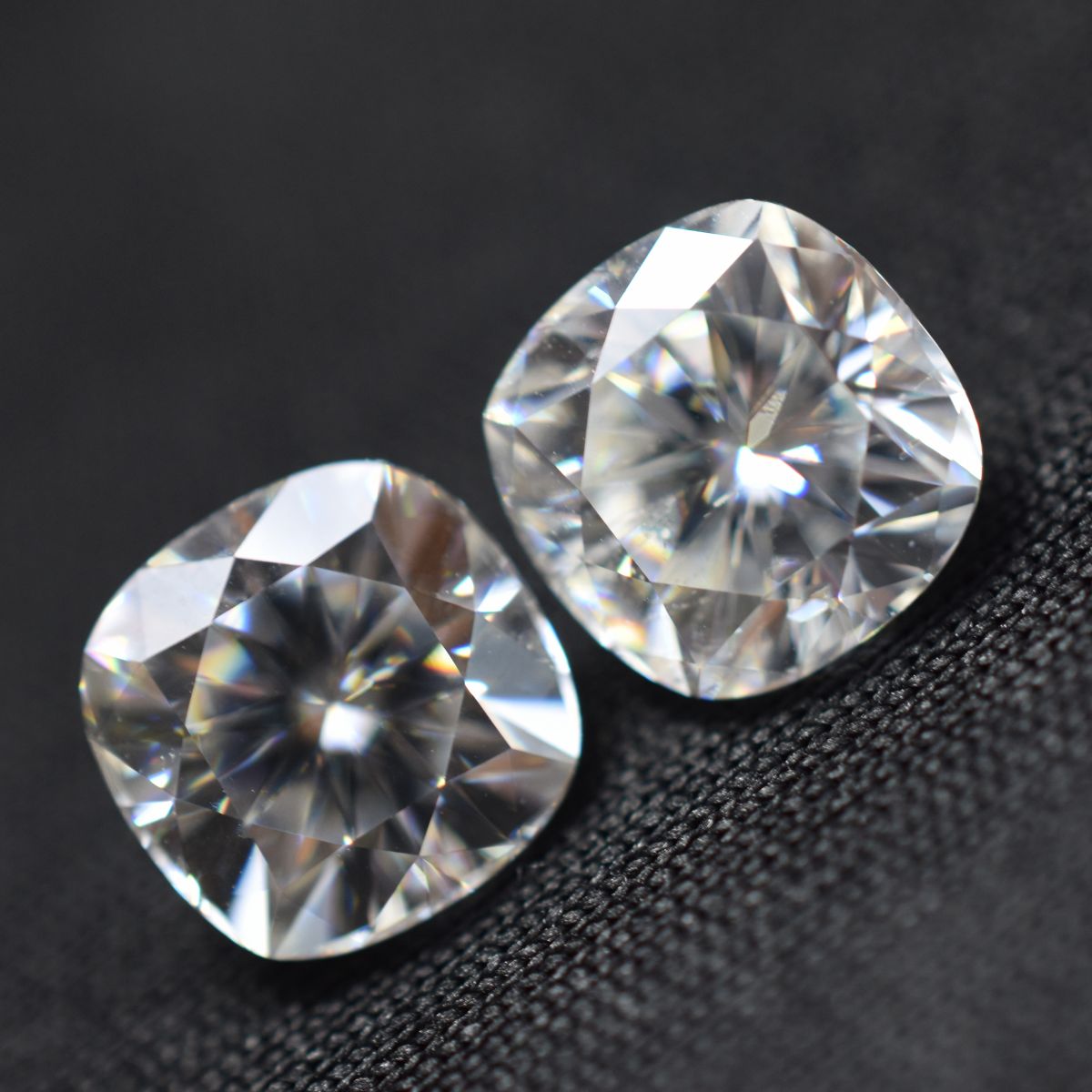 Square Cushion Cut Moissanite D Color CERTIFIED Pair Loose Diamond 2 Pcs 5.5 MM