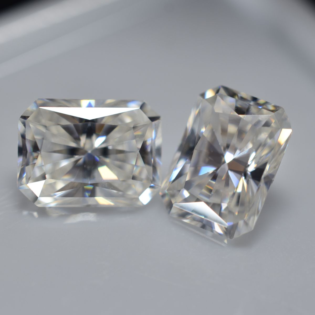 Moissanite Pair Loose Gemstone CERTIFIED 12x10 MM VVS1 D Color Radiant Cut 2 Pcs