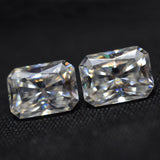 7.02 Carat Moissanite Gemstone 10x8 MM VVS1 D Color Pair Radiant Cut CERTIFIED