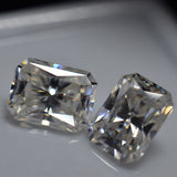 7.02 Carat Moissanite Gemstone 10x8 MM VVS1 D Color Pair Radiant Cut CERTIFIED