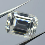 emerald cut moissanite loose gemstone pair top view