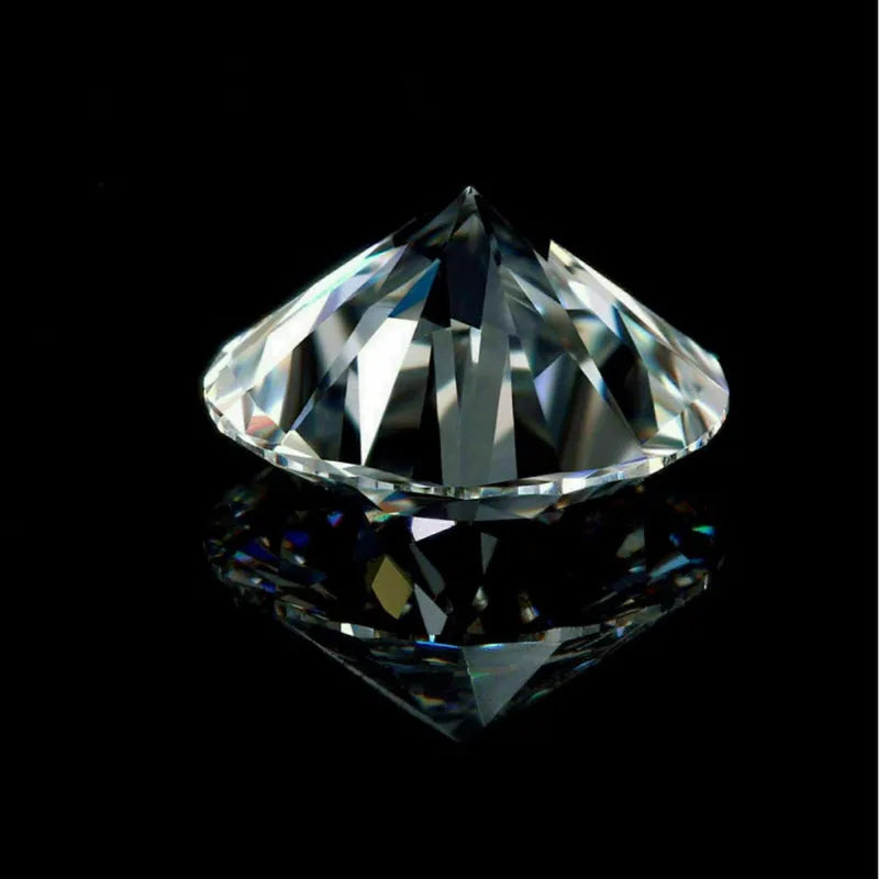 9.5 mm certified round synthetic moissanite gemstone close up