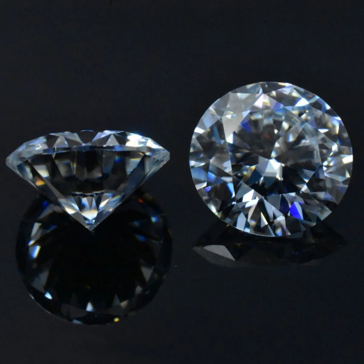 Round Cut Moissanite Gemstone Pair 4 Pcs VVS1 D Color 4mm