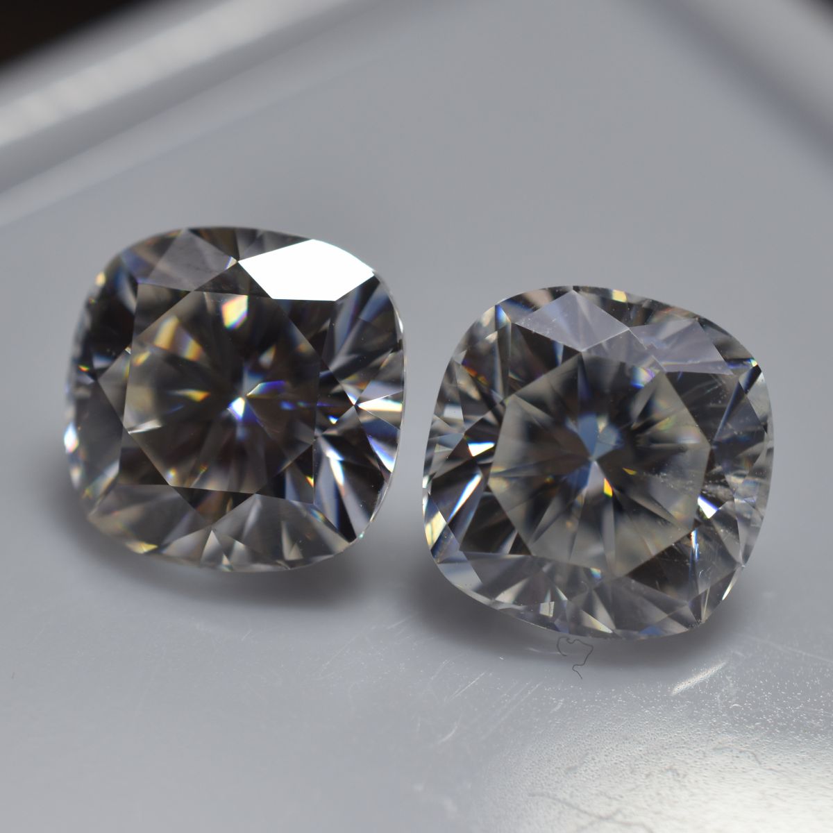 8.36Ct Pair Moissanite D Color CERTIFIED Gemstone 2 Pcs Square Cushion Cut 10 mm