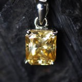 Synthetic Champagne Moissanite 14Ct 925 Sterling Silver Emerald Pendant For Gift