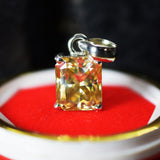 Champagne 14Ct Moissanite 925 Silver Emerald Gift Pendant Side