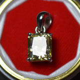 Synthetic Champagne Moissanite 14Ct 925 Sterling Silver Emerald Pendant For Gift