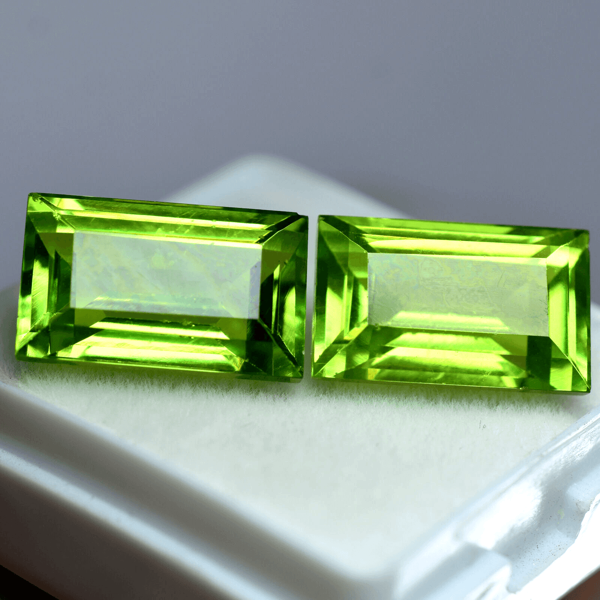 Natural Peridot Stone GREEN Peridot Pair Rare Loose Gemstone CERTIFIED 16.20 Ct EMERALD Cut Gemstone