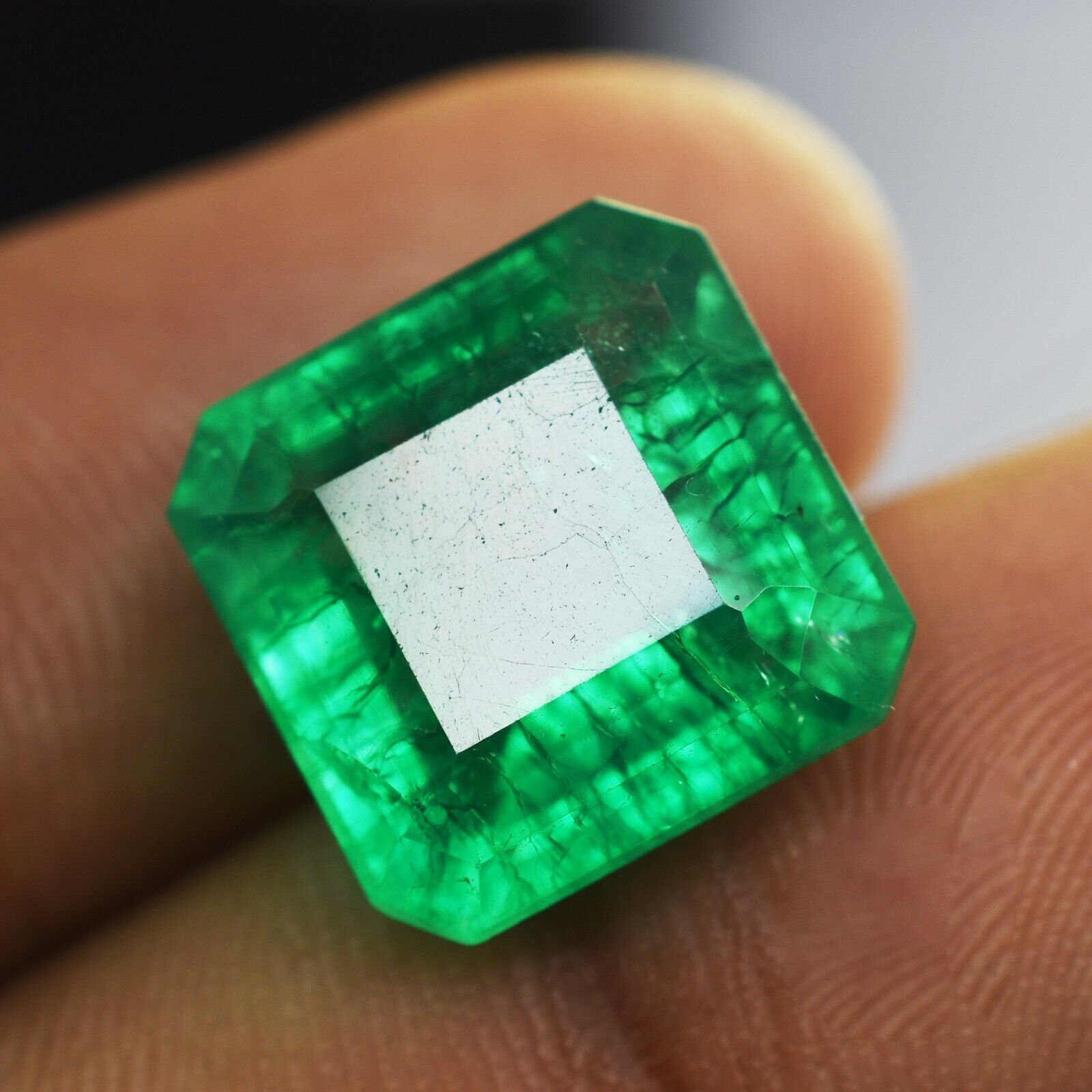 10.05 Ct Natural COLOMBIAN Green EMERALD Emerald Cut CERTIFIED Loose Gemstone