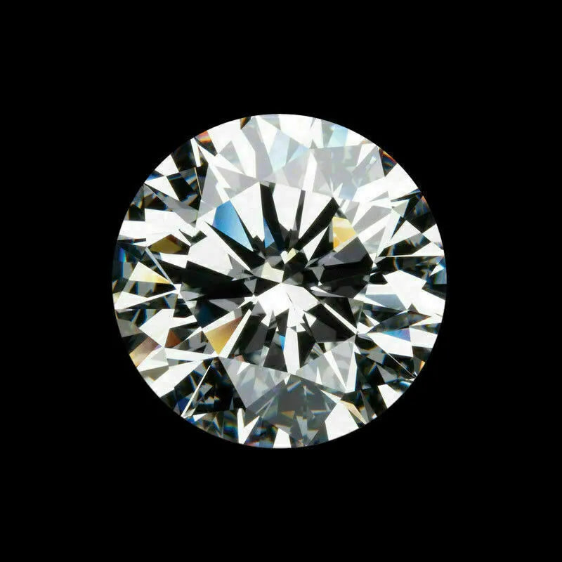 9.5 mm certified round synthetic moissanite gemstone top angle