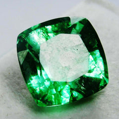 Natural EMERALD Green 8.16 Ct CERTIFIED Loose Gemstone SQUARE CUSHION Cut