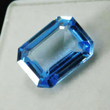 Certified Aquamarine 6 Ct Loose Gemstone with Excellent Cut - Ocean Blue Color on White Background
