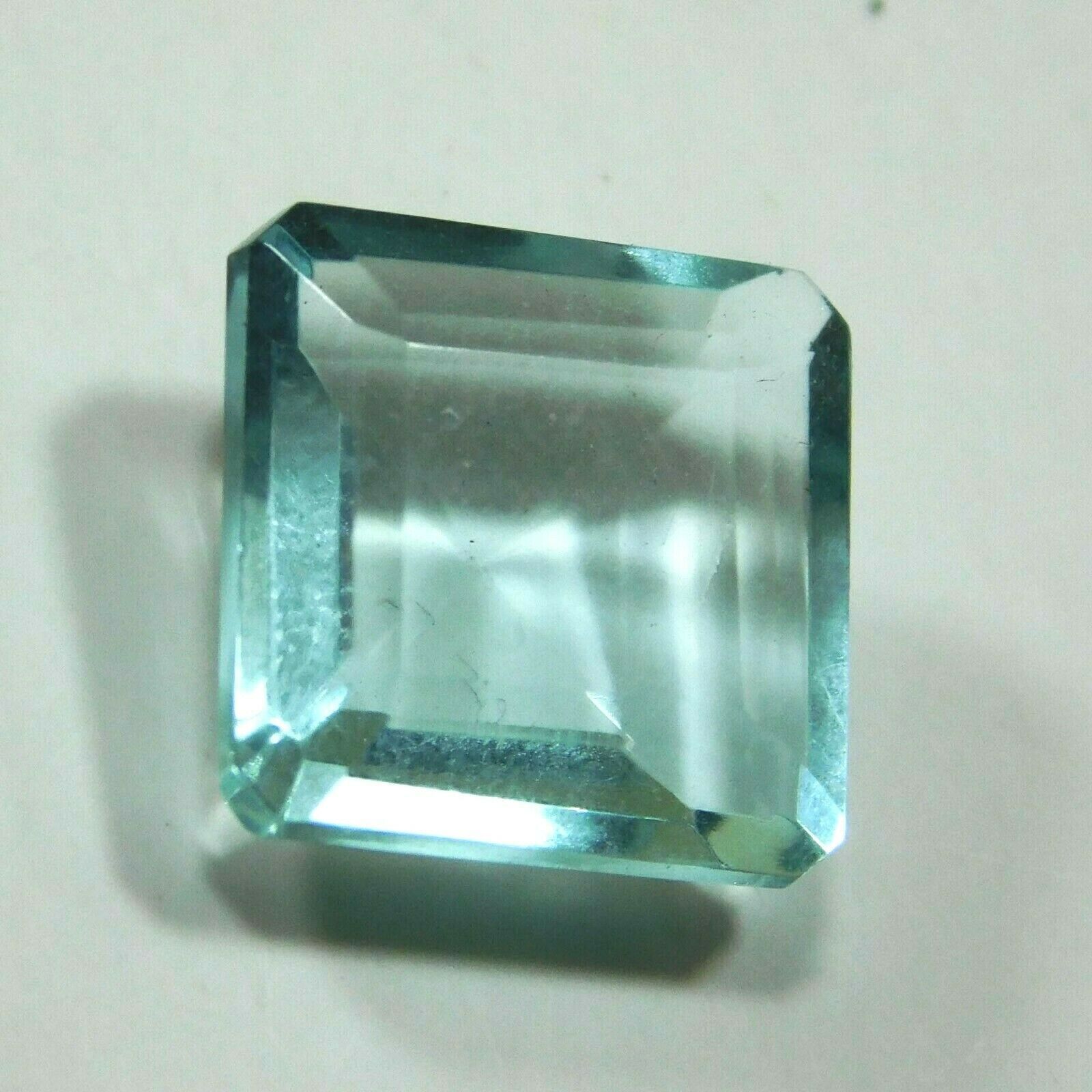 Natural Blue Aquamarine CERTIFIED Square Cut 6.35 Ct Loose Gemstones Free Ship