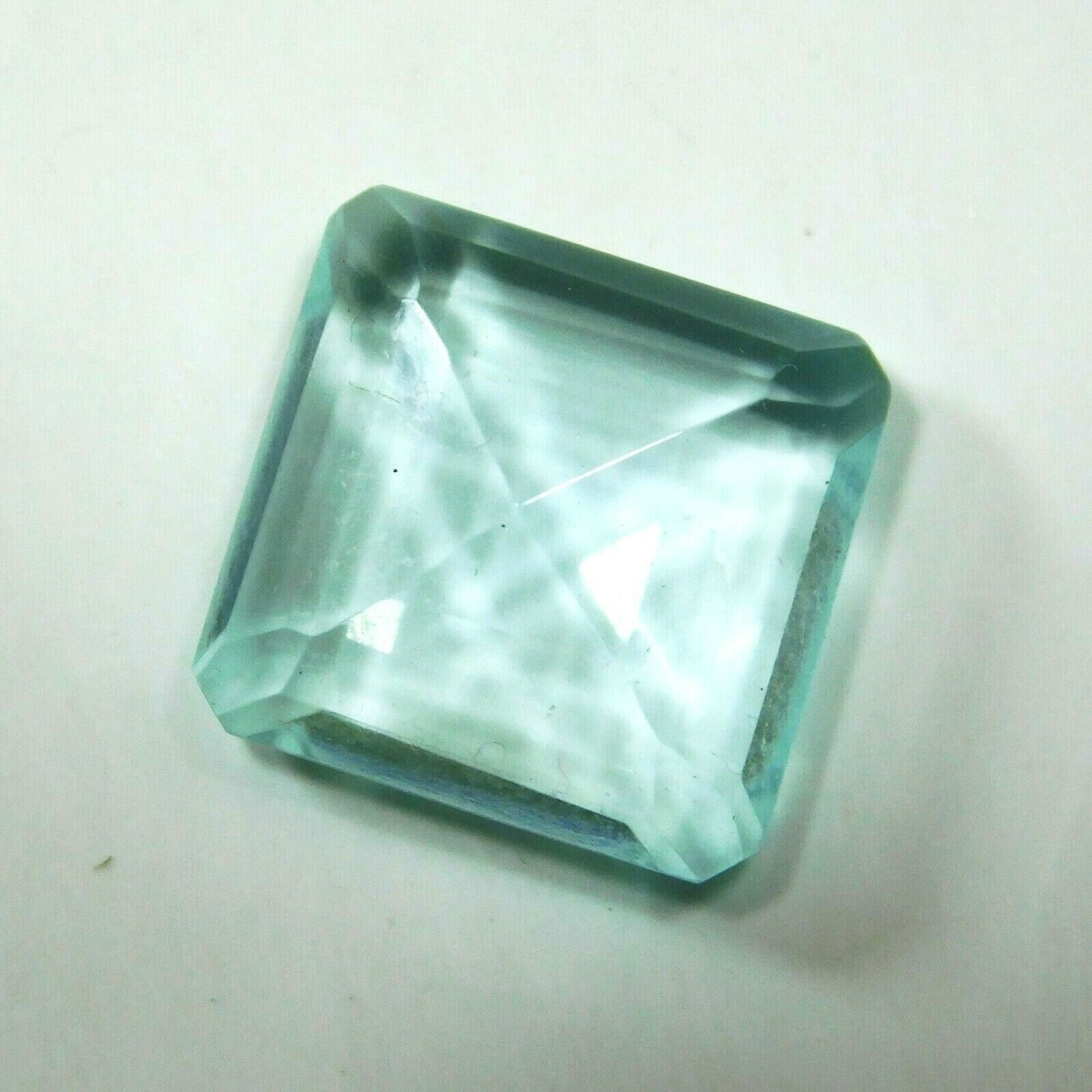 Natural Blue Aquamarine CERTIFIED Square Cut 6.35 Ct Loose Gemstones Free Ship