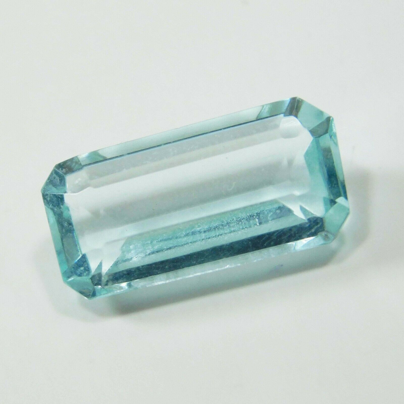 Natural Blue Aquamarine CERTIFIED Baguette Cut 6.10 Ct Loose Gemstones Free Ship