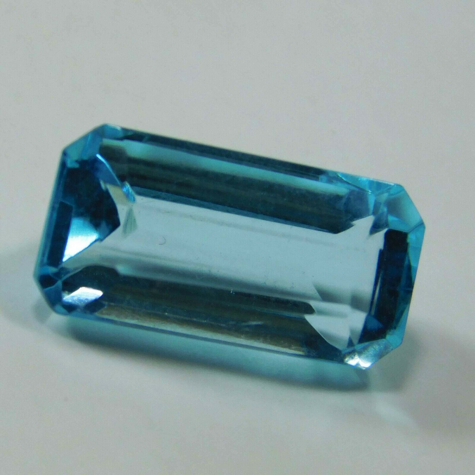 6.05 Ct Natural Baguette Cut Ocean Blue Aquamarine CERTIFIED Loose Gemstone A++