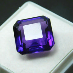 8 Ct Natural Amethyst Loose Gemstone Purple Square Certified Brazilian Gems