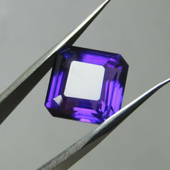 8 Ct Natural Amethyst Loose Gemstone Purple Square Certified Brazilian Gems