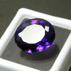 NATURAL 10.25 Ct Brilliant Purple Amethyst OVAL Shape CERTIFIED Loose Gemstone