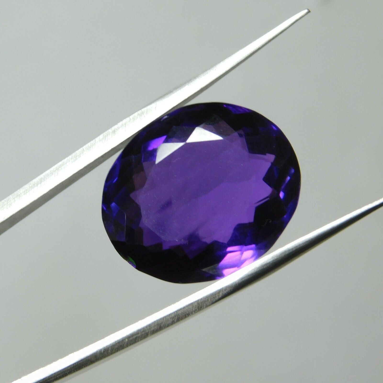 NATURAL 10.25 Ct Brilliant Purple Amethyst OVAL Shape CERTIFIED Loose Gemstone