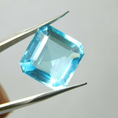 9 Ct Natural Brazilian Blue Topaz Square shape Certified loose gemstones