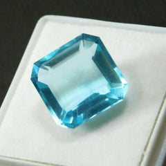 9 Ct Natural Brazilian Blue Topaz Square shape Certified loose gemstones