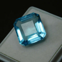 9 Ct Natural Brazilian Blue Topaz Square shape Certified loose gemstones