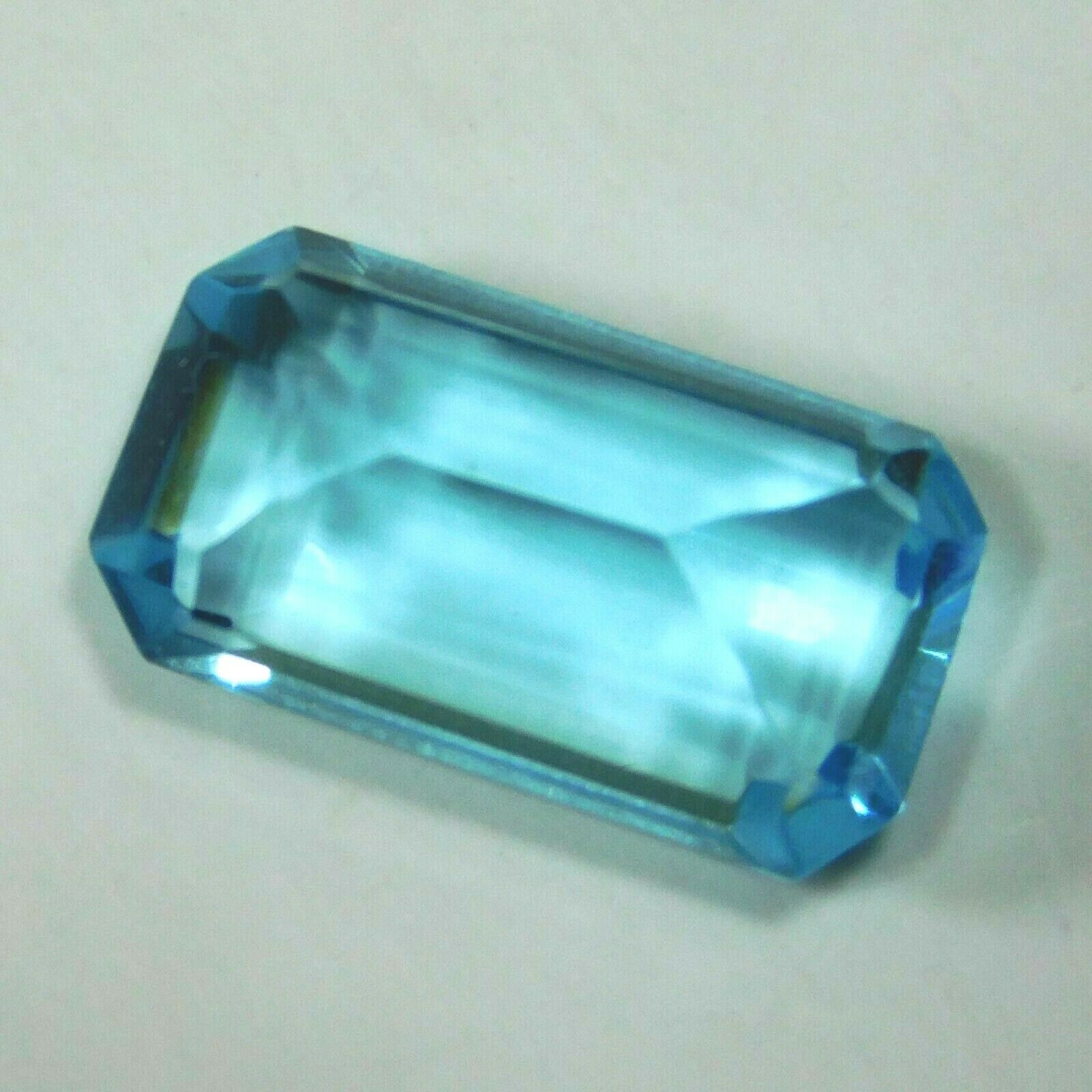 6 Ct Natural Baguette Shape Ocean Blue Aquamarine Certified Loose Gemstone A++