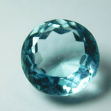 Translucent Round Aquamarine Gemstone 7.45 Ct on White Background