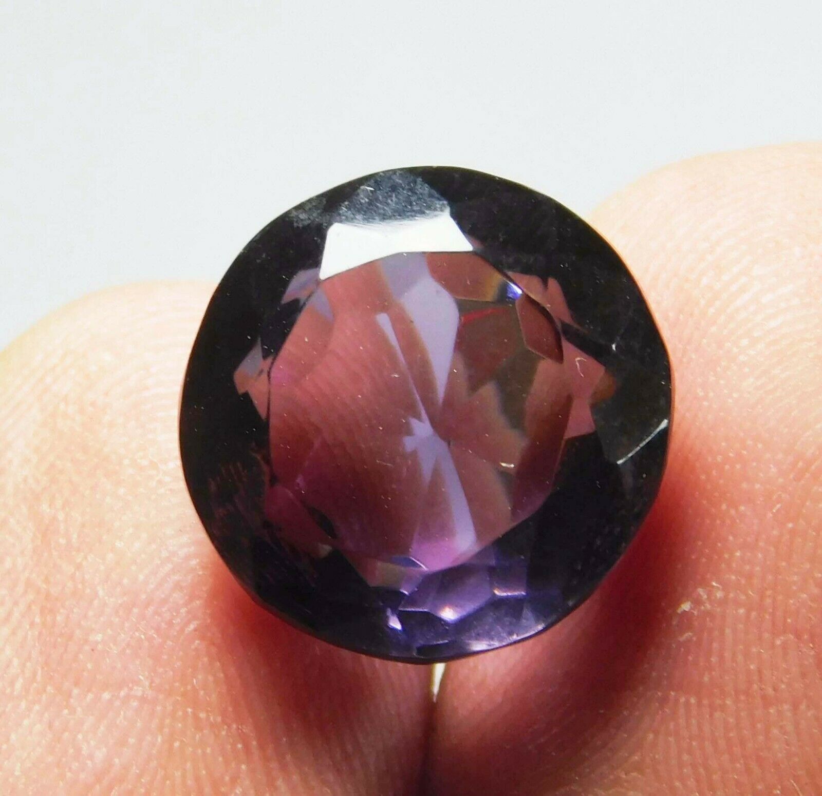 AA++ 8.85 Ct  Natural Purple Amethyst Certified Round  Gemstone