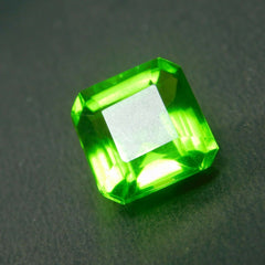 6.50 Ct NATURAL AAA Quality Green PERIDOT Square Cut CERTIFIED Loose Gemstone