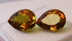 17 Ct Natural ALEXANDRITE Color Change PEAR Shape CERTIFIED Loose Gemstones Pair