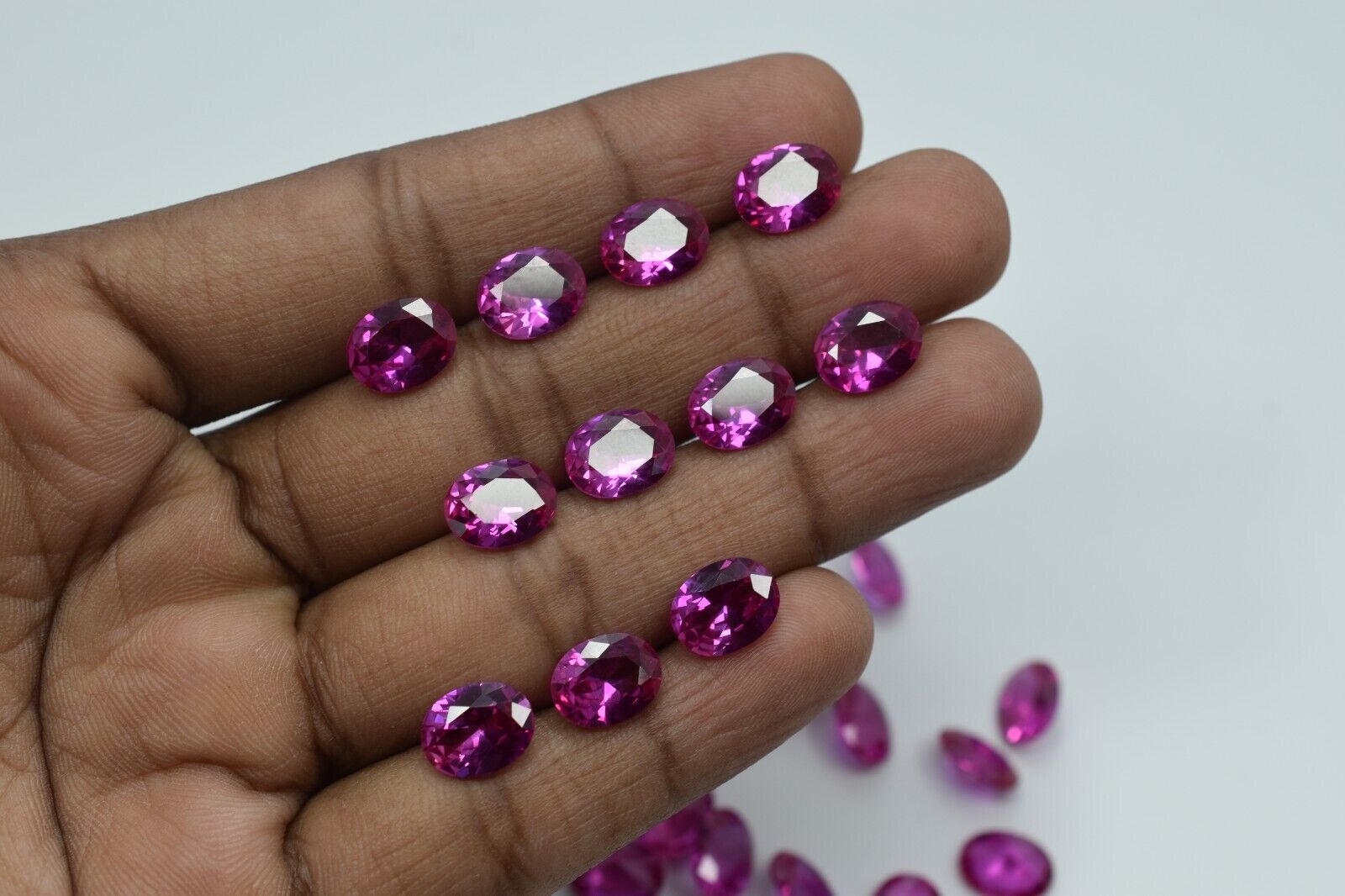 Natural Pink Ruby 12 Pcs CERTIFIED Oval Cut Ring Size Gemstone 8x6 mm