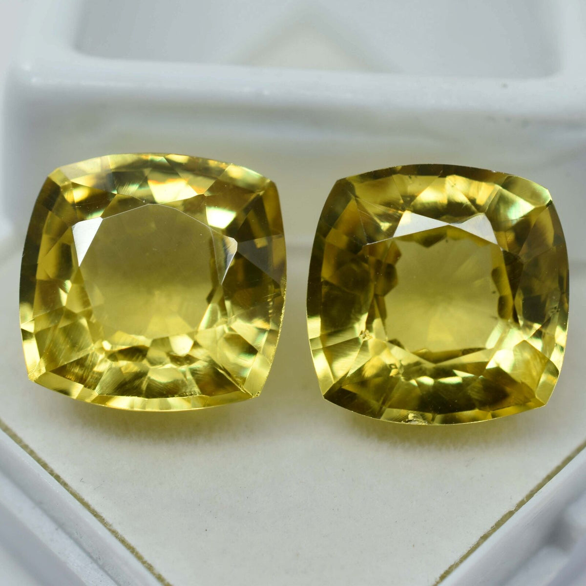 Natural YELLOW Sapphire Square Pair Big Offer 16.38 Ct CERTIFIED Loose Gemstone